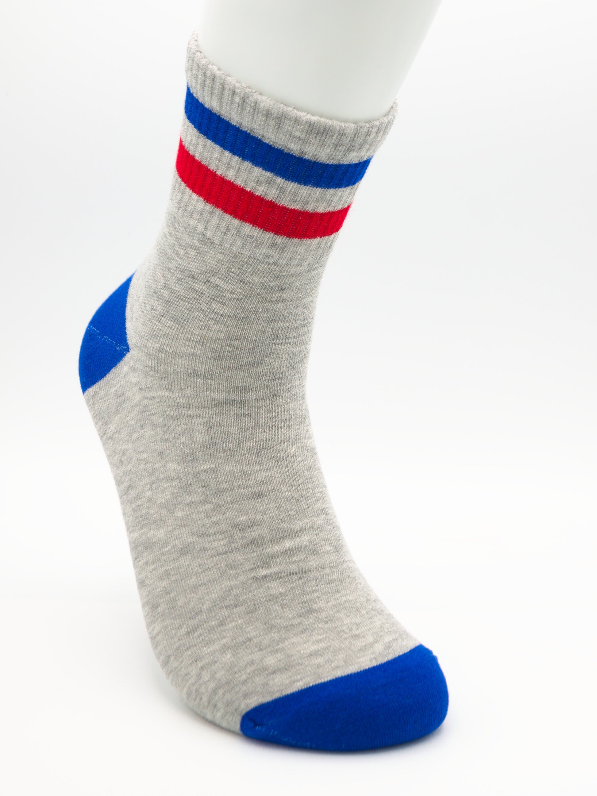 Tennissocken mit Streifen Grau