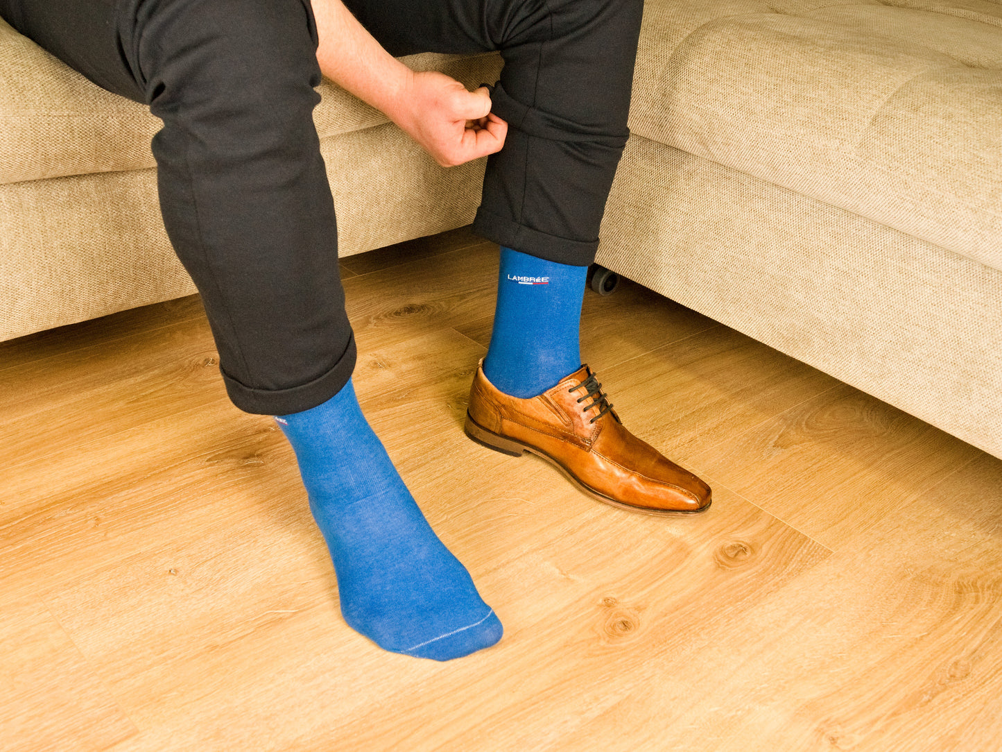Business Socken Blau aus gekämmter Baumwolle im 3er Pack