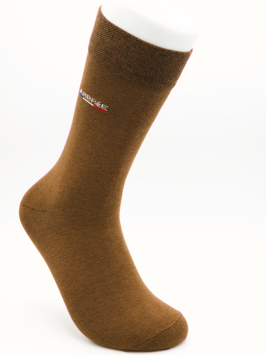 Business Socken Braun aus gekämmter Baumwolle im 3er Pack