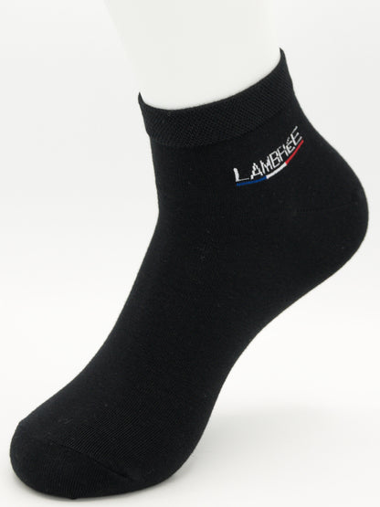 Sneaker Socken Schwarz aus gekämmter Baumwolle im 3er Pack
