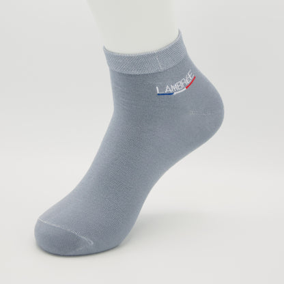Sneaker Socken Grau aus gekämmter Baumwolle im 3er Pack