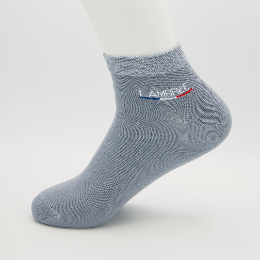 Sneaker Socken Grau aus gekämmter Baumwolle im 3er Pack