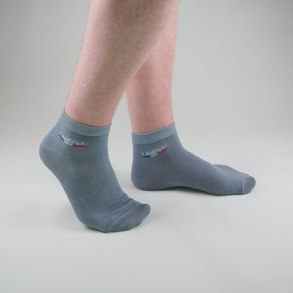 Sneaker Socken Grau aus gekämmter Baumwolle im 3er Pack