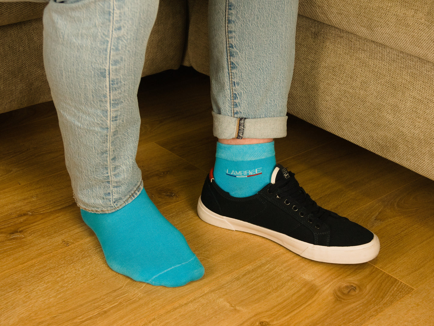 Sneaker Socken Ocean Blue aus gekämmter Baumwolle im 3er Pack