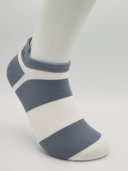 Sneaker Socken Grau-Weiß aus gekämmter Baumwolle im 3er Pack