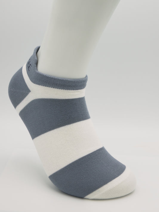Sneaker Socken Grau-Weiß aus gekämmter Baumwolle im 3er Pack