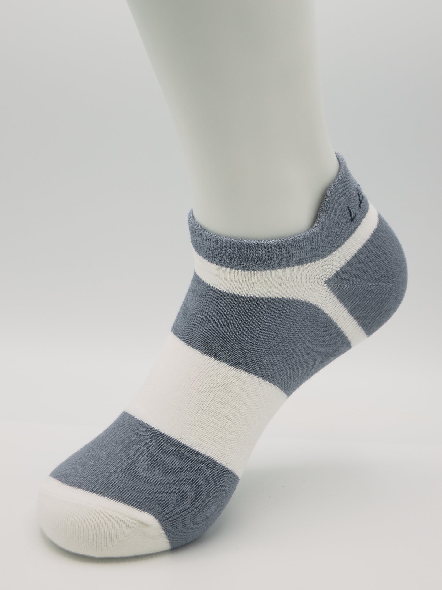 Sneaker Socken Grau-Weiß aus gekämmter Baumwolle im 3er Pack