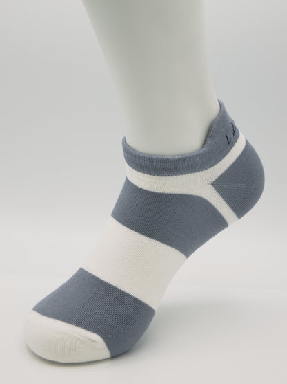 Sneaker Socken Grau-Weiß aus gekämmter Baumwolle im 3er Pack
