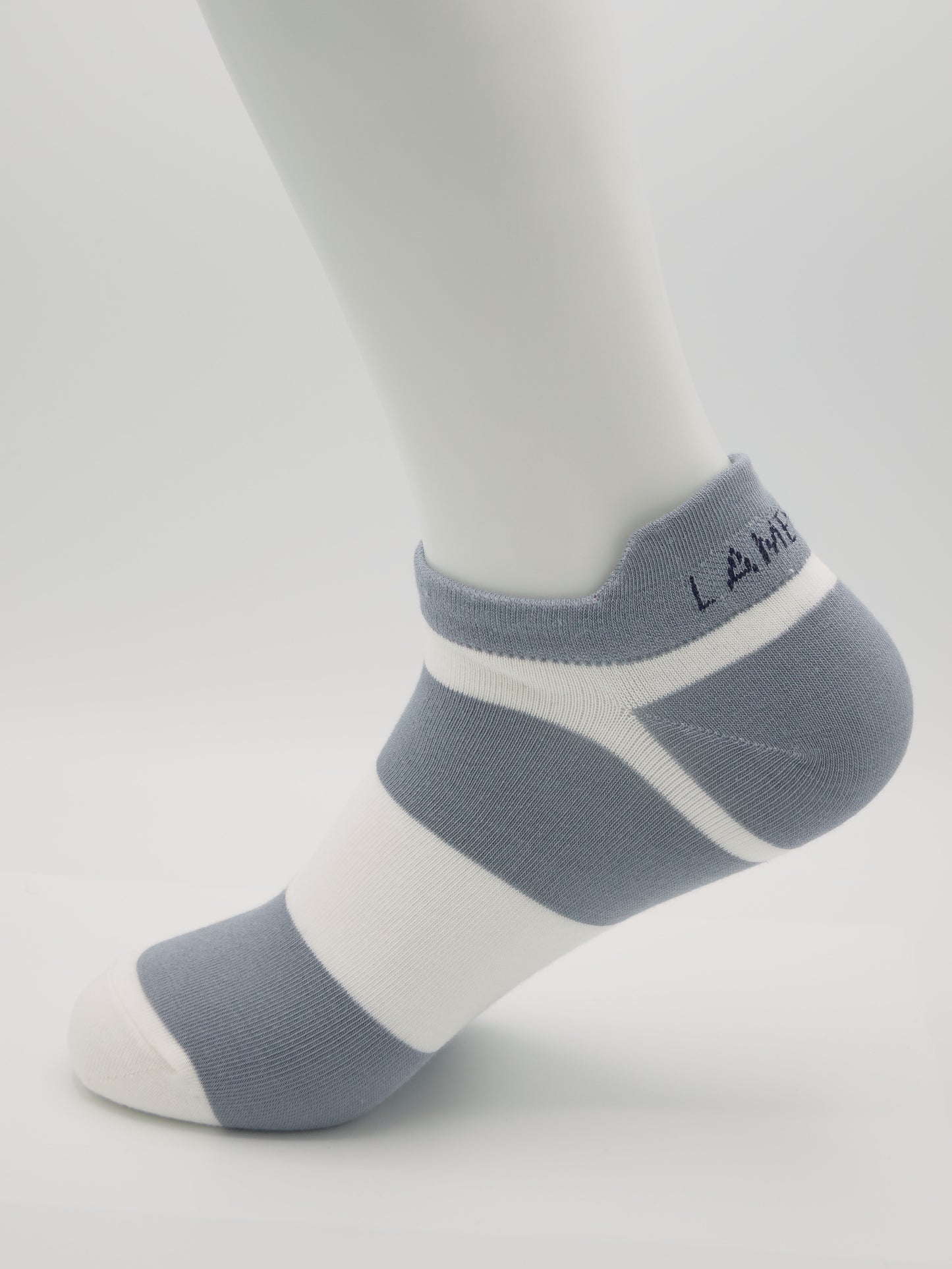 Sneaker Socken Grau-Weiß aus gekämmter Baumwolle im 3er Pack