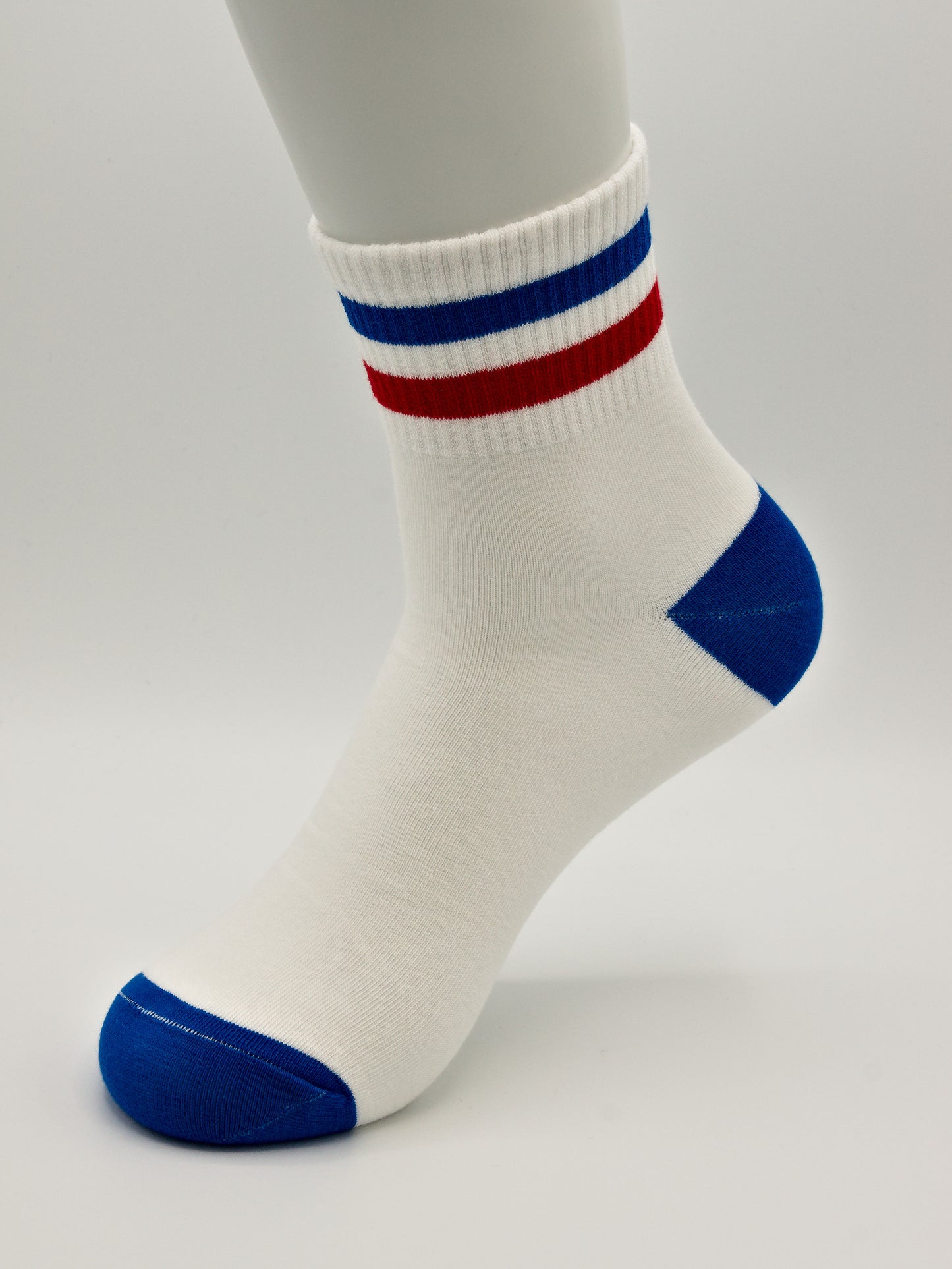 Gestreifte Tennissocken Weiß aus gekämmter Baumwolle im 3er Pack