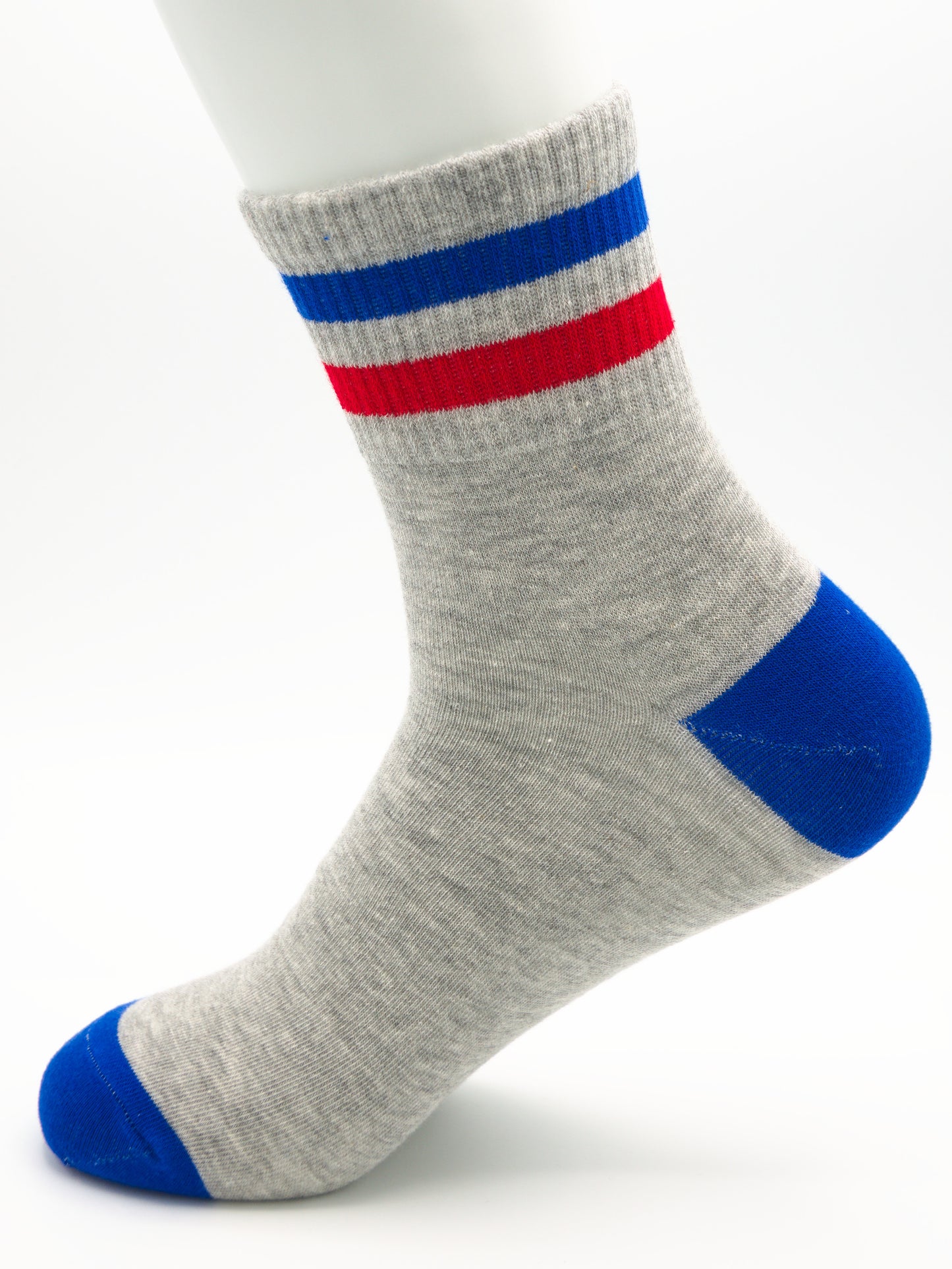Gestreifte Tennissocken Grau aus gekämmter Baumwolle im 3er Pack