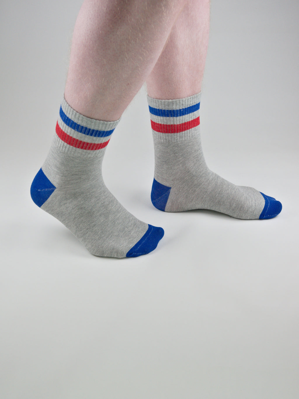 Tennissocken mit Streifen Grau