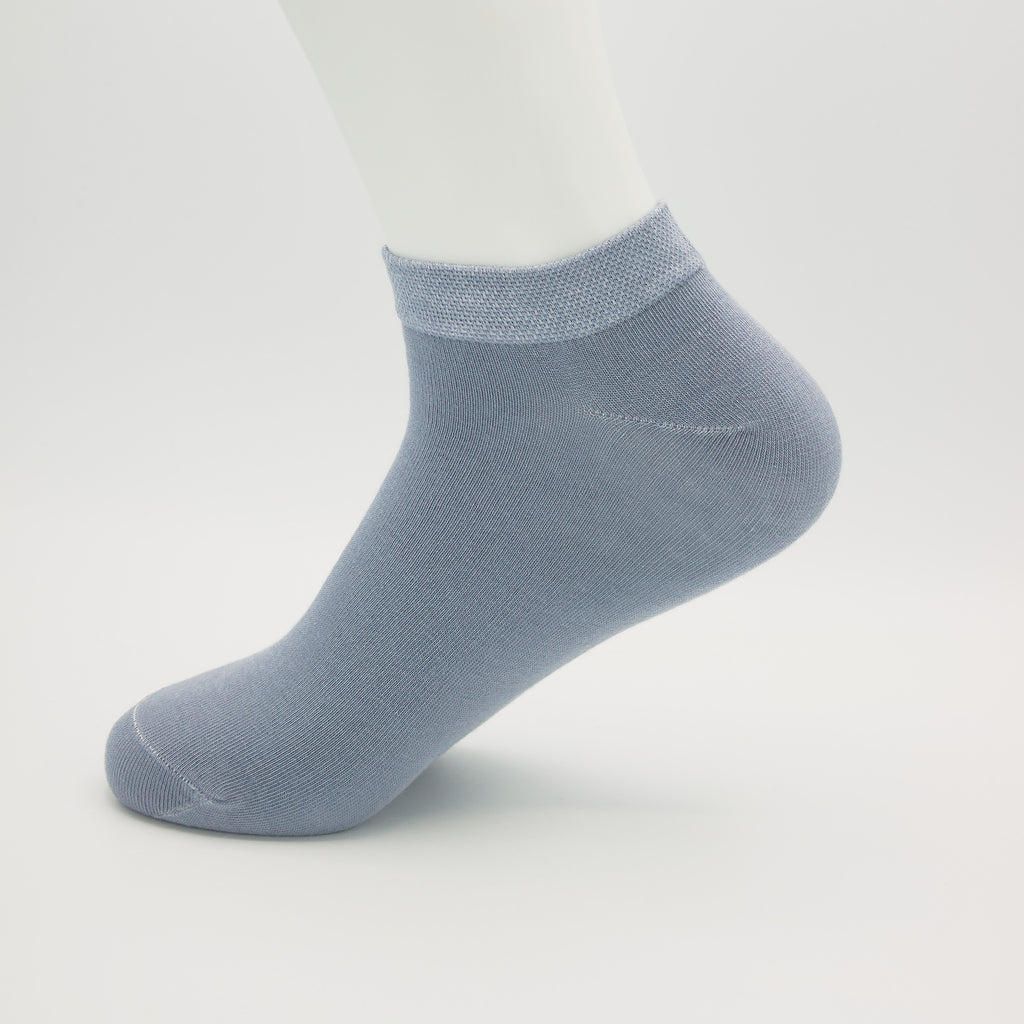 Sneaker Socken Grau aus gekämmter Baumwolle im 3er Pack