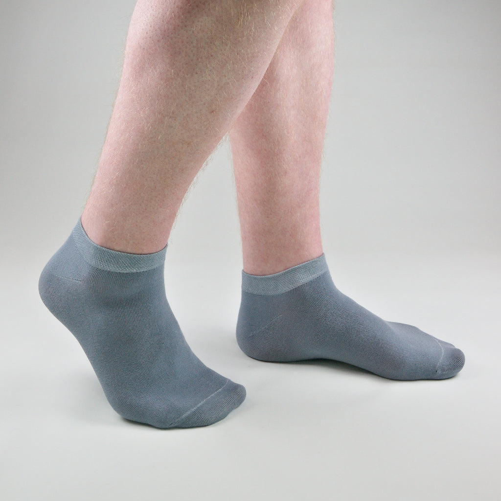 Sneaker Socken Grau aus gekämmter Baumwolle im 3er Pack