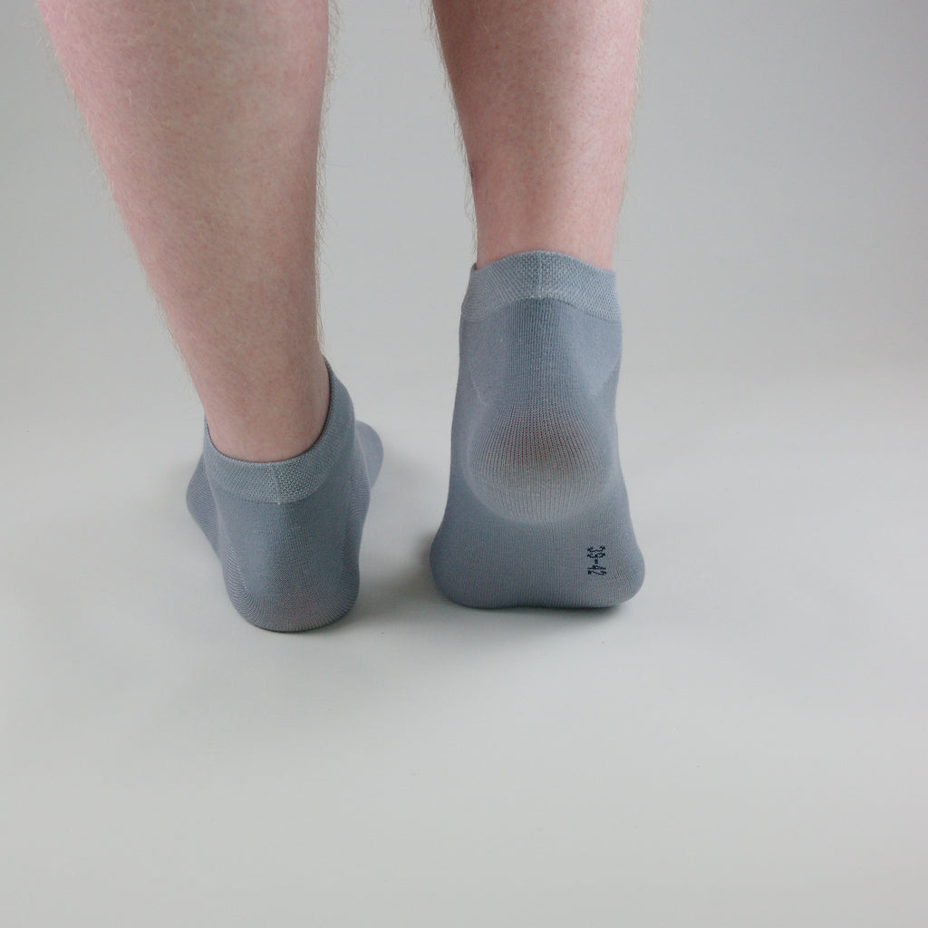 Sneaker Socken Grau aus gekämmter Baumwolle im 3er Pack