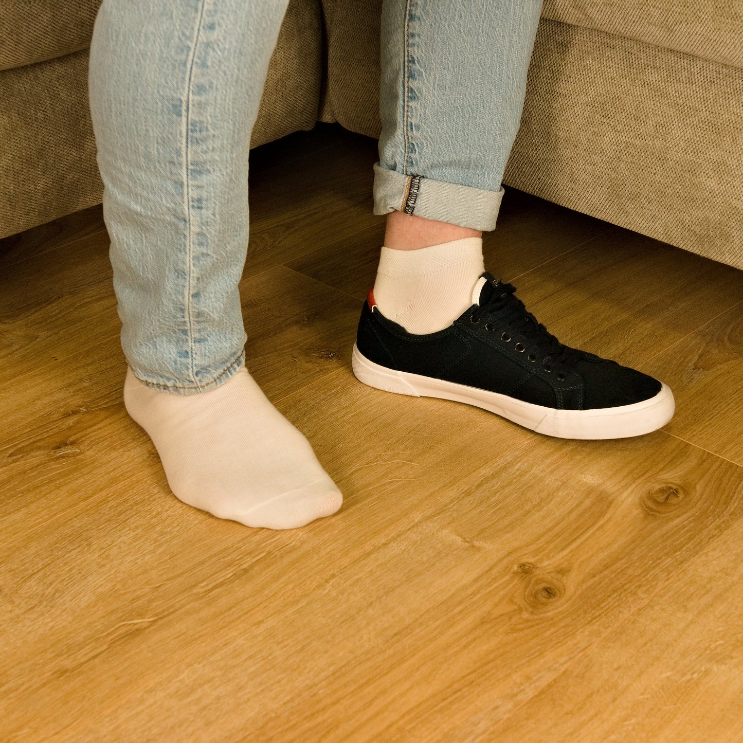 Sneaker Socken Weiß aus gekämmter Baumwolle im 3er Pack