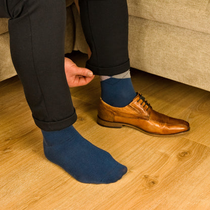 Business Socken Blau aus gekämmter Baumwolle im 3er Pack
