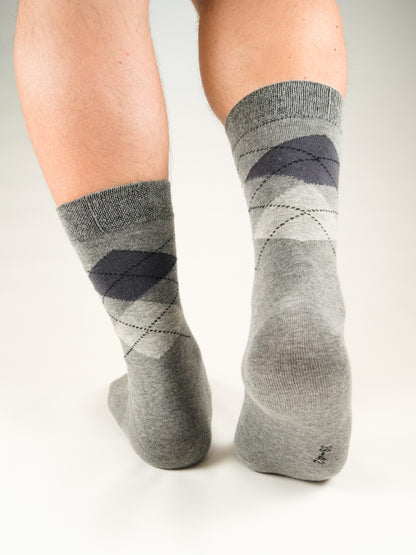 Business Socken Grau aus gekämmter Baumwolle im 3er Pack