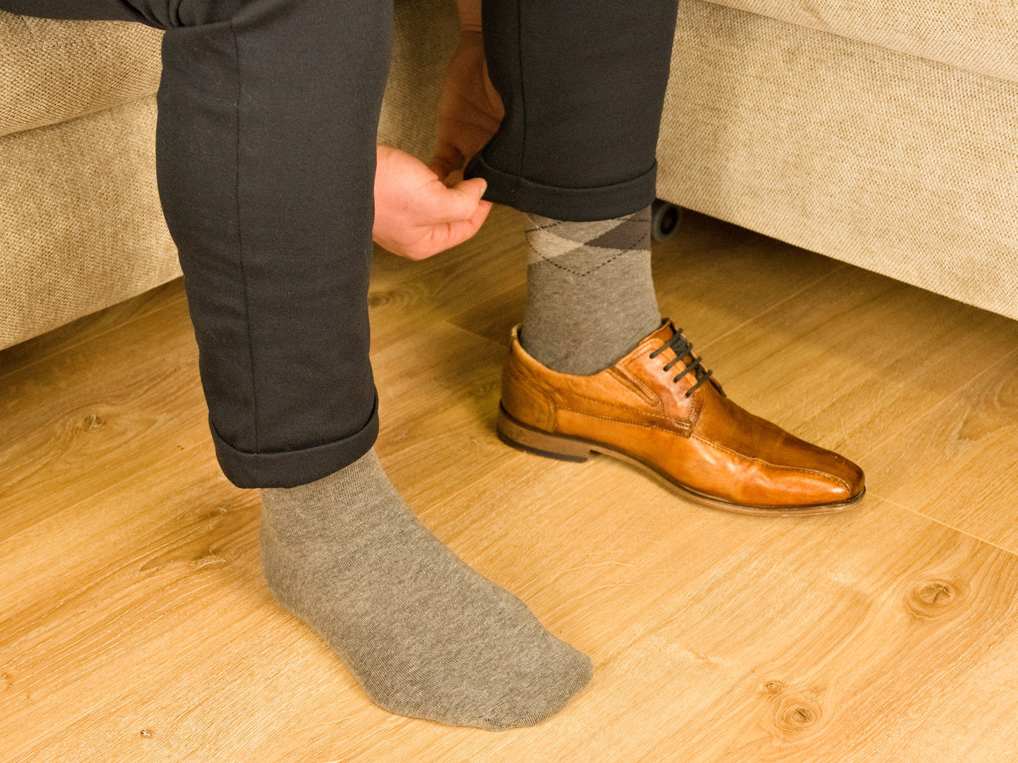 Business Socken Grau aus gekämmter Baumwolle im 3er Pack