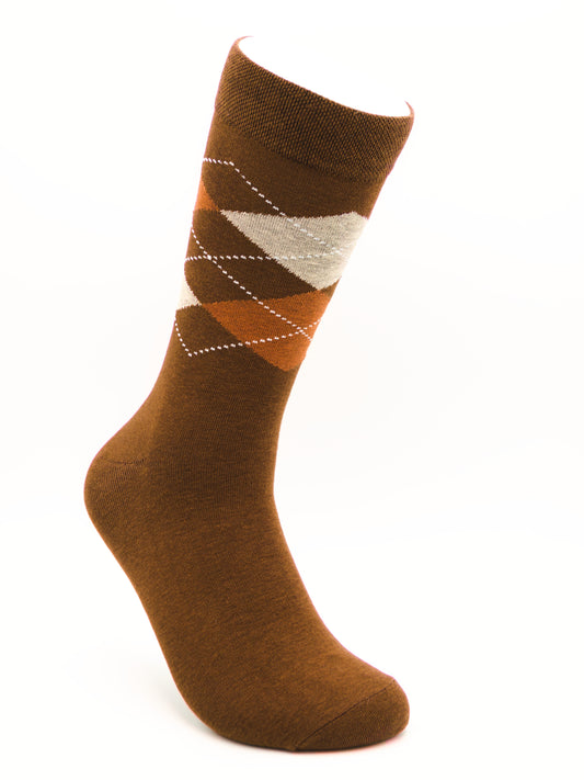 Business Socken Braun aus gekämmter Baumwolle im 3er Pack