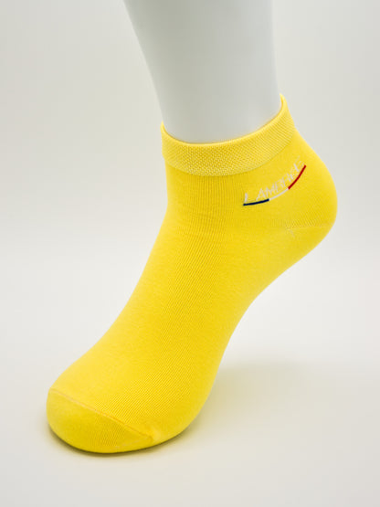 Sneaker Socken Gelb aus gekämmter Baumwolle im 3er Pack