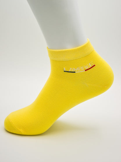 Sneaker Socken Gelb aus gekämmter Baumwolle im 3er Pack