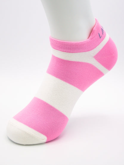Sneaker Socken Weiss/Rosa aus gekämmter Baumwolle im 3er Pack