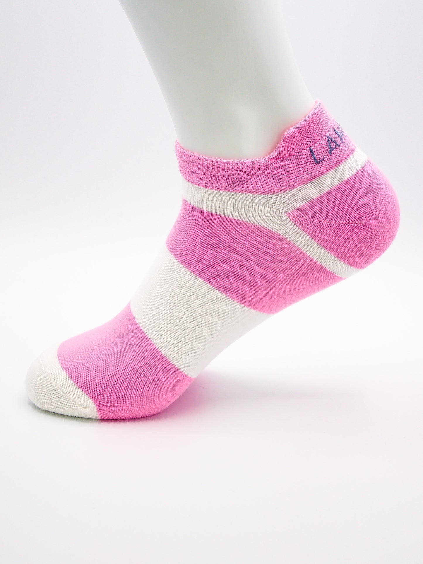 Sneaker Socken Weiss/Rosa aus gekämmter Baumwolle im 3er Pack