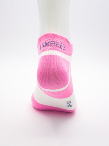 Sneaker Socken Weiss/Rosa aus gekämmter Baumwolle im 3er Pack