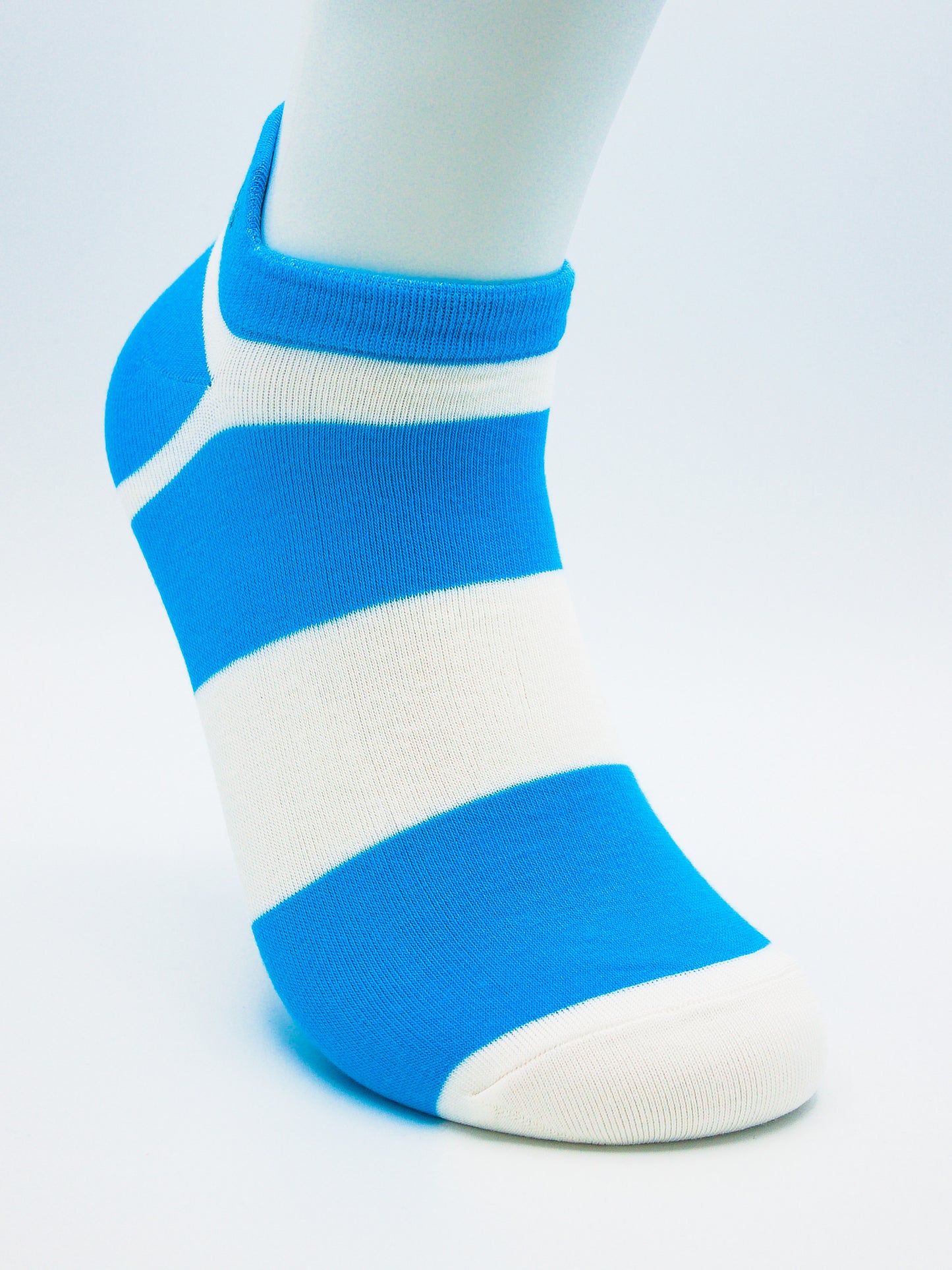 Sneaker Socken Blau-Weiß aus gekämmter Baumwolle im 3er Pack