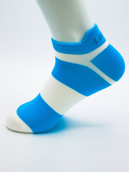 Sneaker Socken Blau-Weiß aus gekämmter Baumwolle im 3er Pack