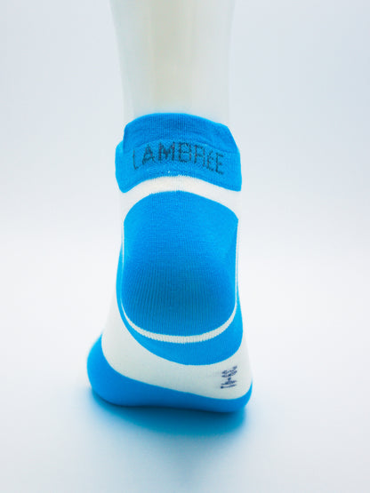 Sneaker Socken Blau-Weiß aus gekämmter Baumwolle im 3er Pack