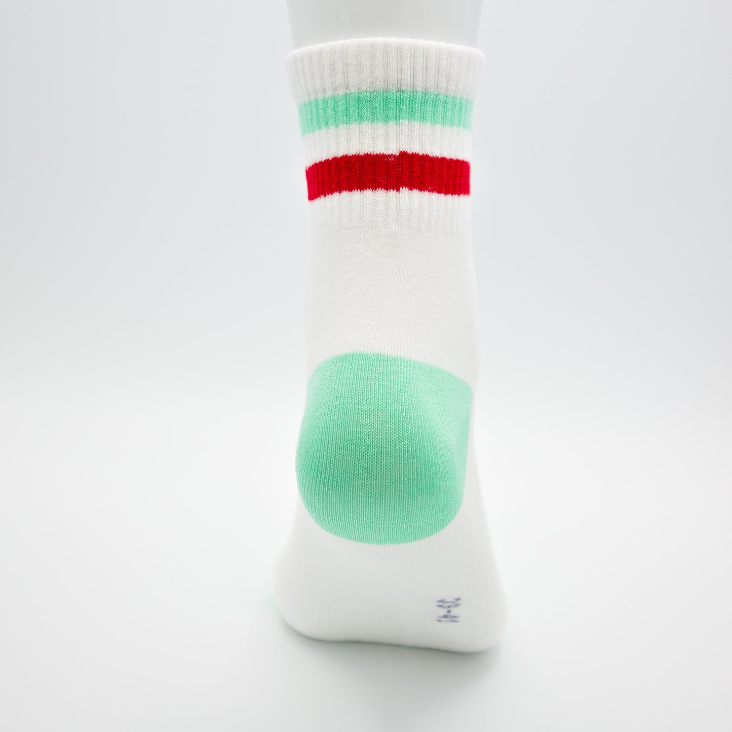 Gestreifte Tennissocken Weiß/Grün aus gekämmter Baumwolle im 3er Pack