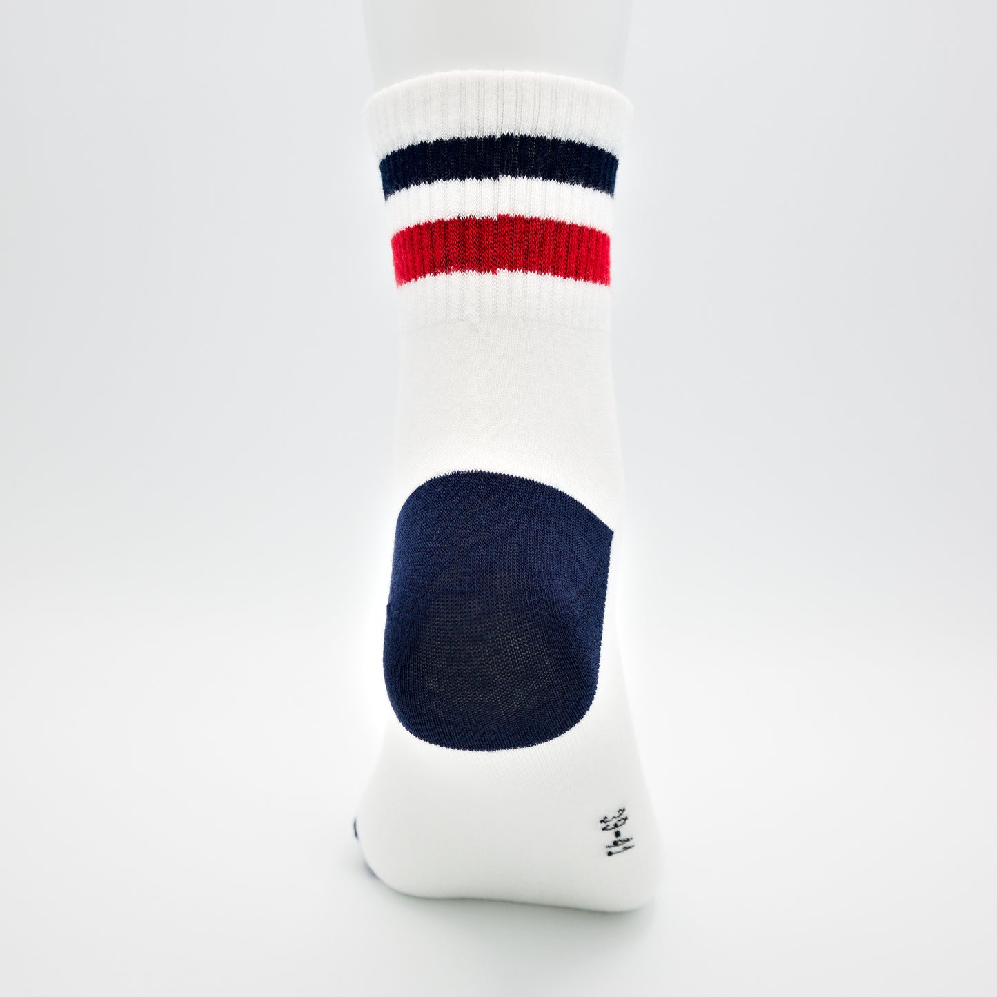 Gestreifte Tennissocken Weiß/Dunkelblau aus gekämmter Baumwolle im 3er Pack