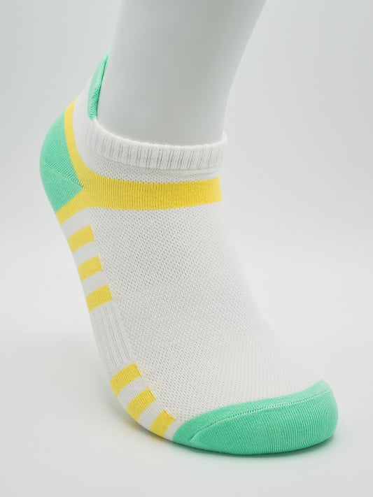 Sport Socken Gelb/Weiß aus gekämmter Baumwolle im 3er Pack