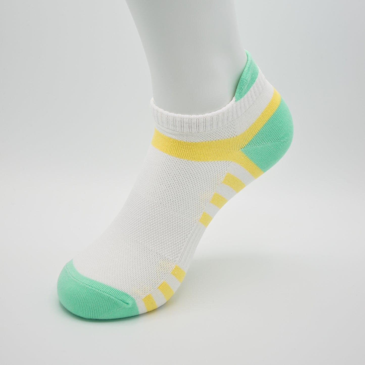 Sport Socken Gelb/Weiß aus gekämmter Baumwolle im 3er Pack
