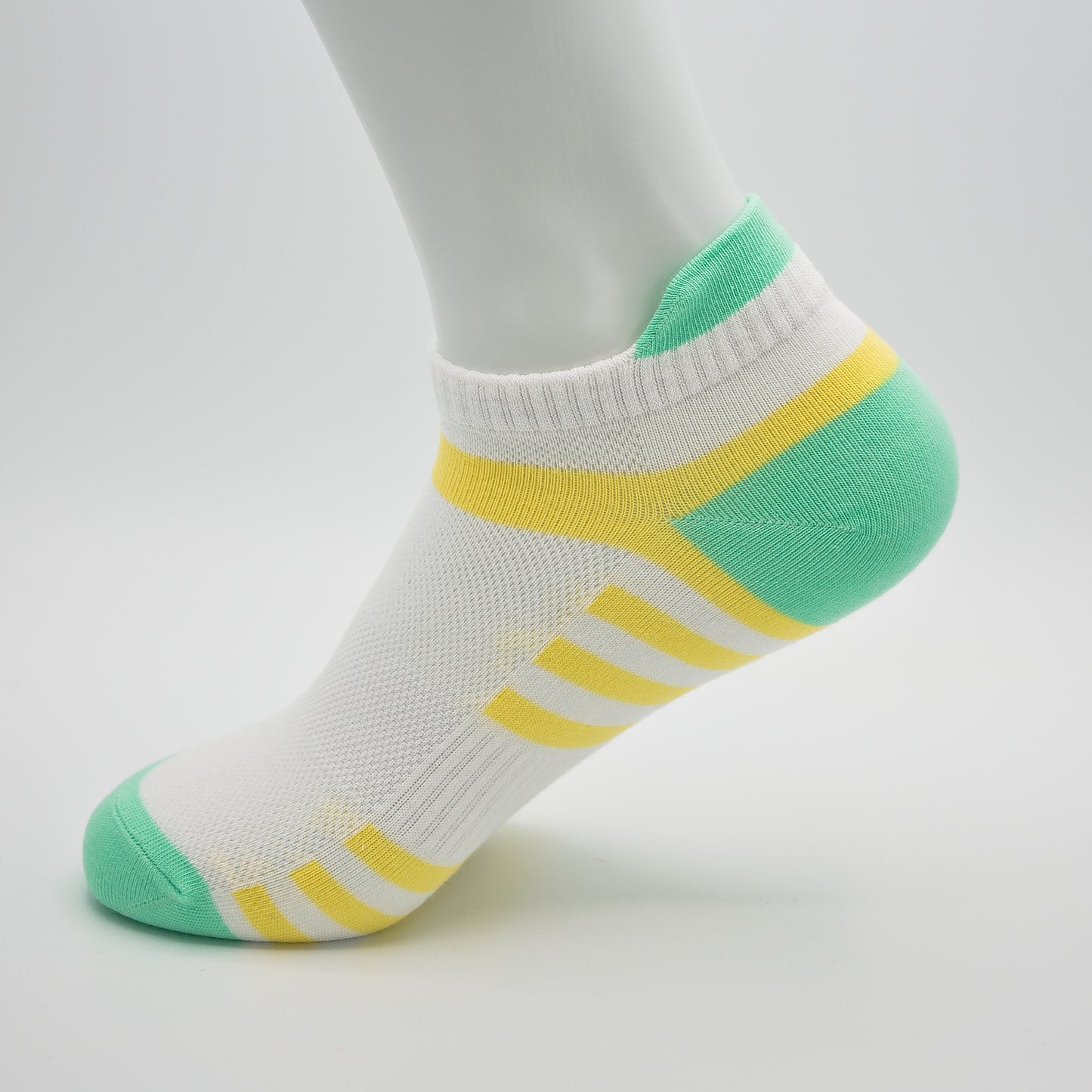 Sport Socken Gelb/Weiß aus gekämmter Baumwolle im 3er Pack